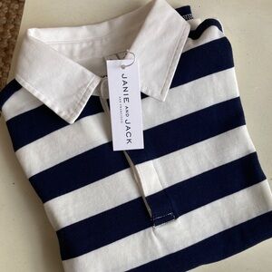 New w Tag: Janie and Jack Striped Rugby Shirt. Size 8